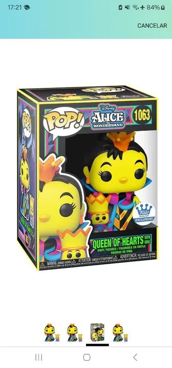 Funko pop queen of hearts 1063 black light