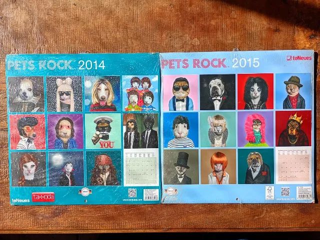 2 calendarios pets rock lacrados