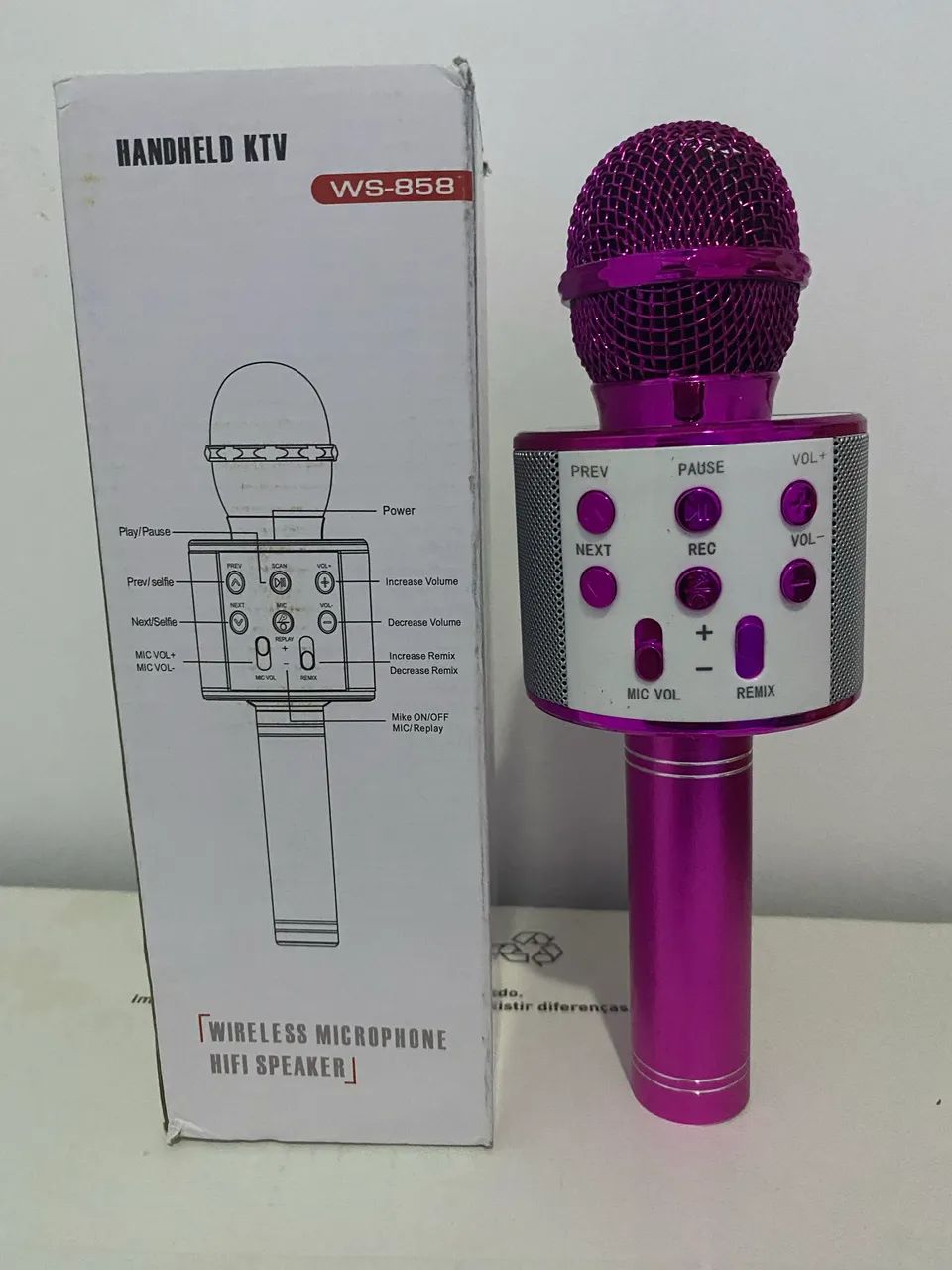 Microfone karaokê infantil 