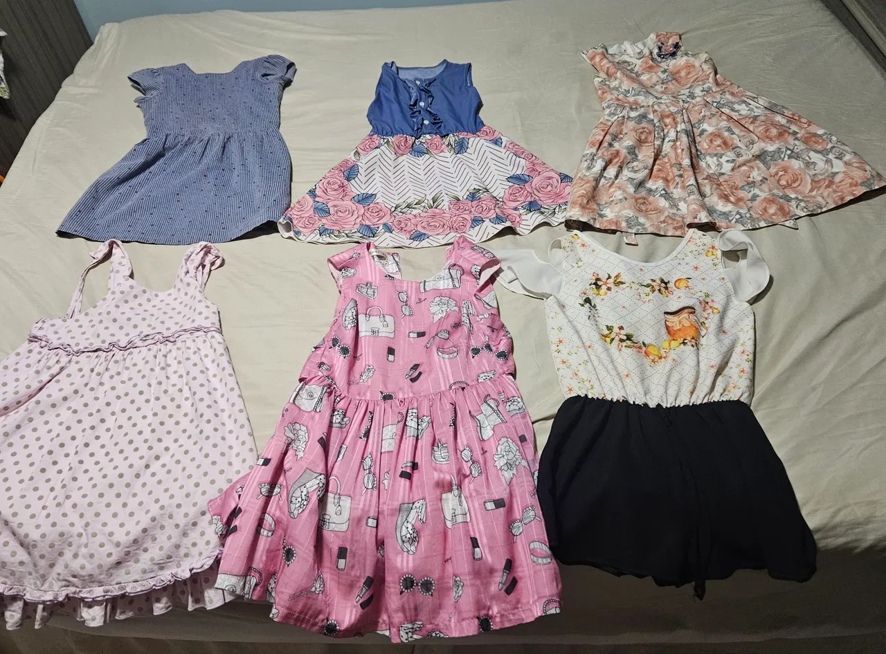 Lote de 6 Vestidos Infantis - Tamanho 8