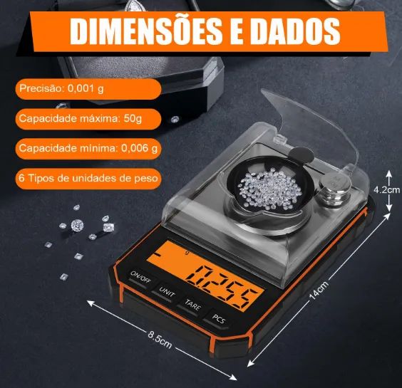 Balança de Alta Precisão Digital 0.001G a 50G - Foto 4