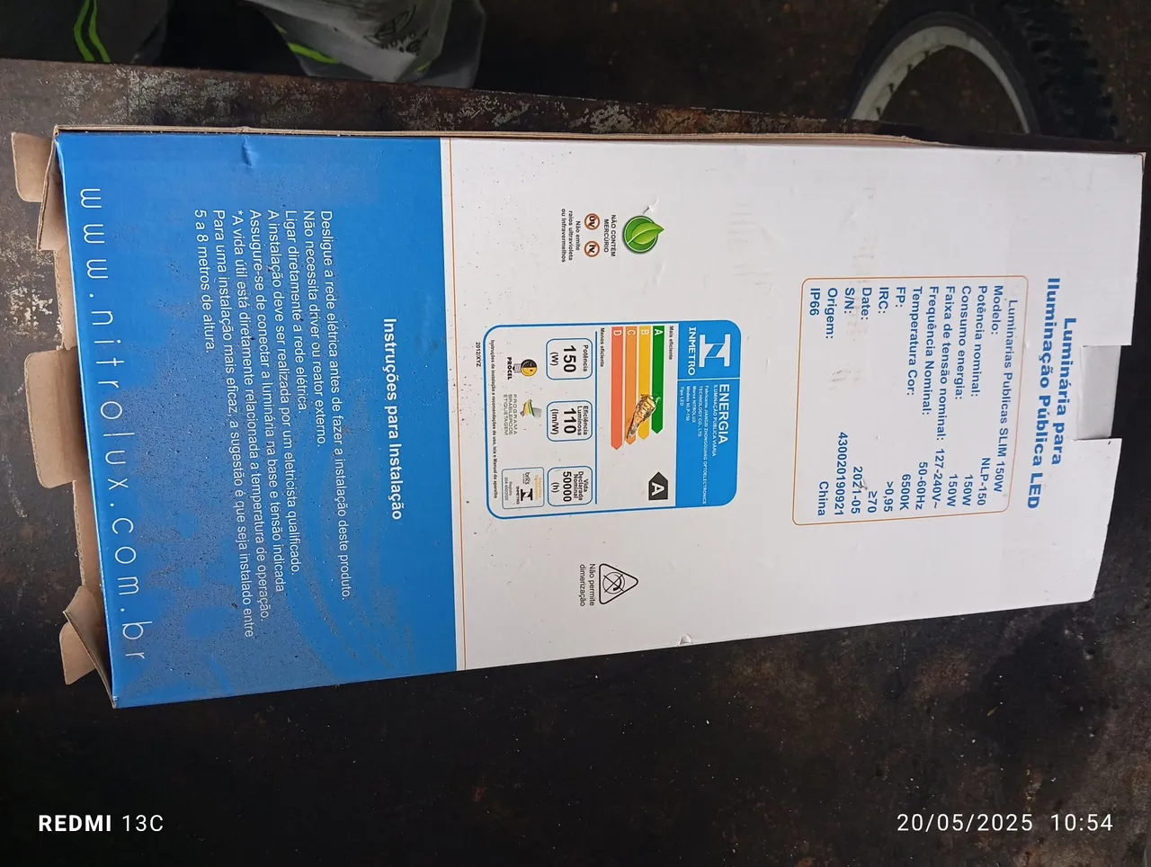 Luminária Pública LED SLIM 150W - Nova