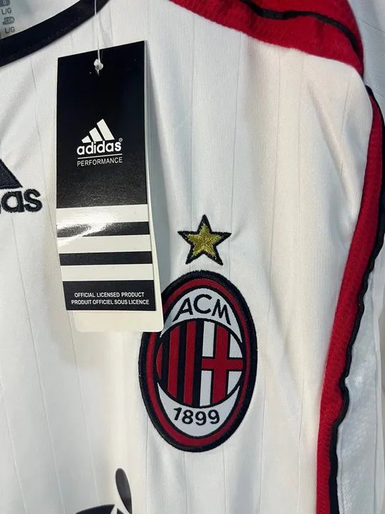 Camisa Ac Milan Retrô 2007 Manga longa com patchs - Pronta entrega - Foto 3