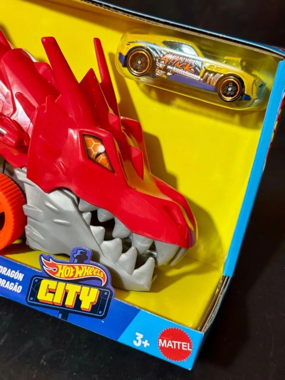 Pista De Carro De Brinquedo Reboque De Dragão Hot Wheels Da Mattel - Foto 5