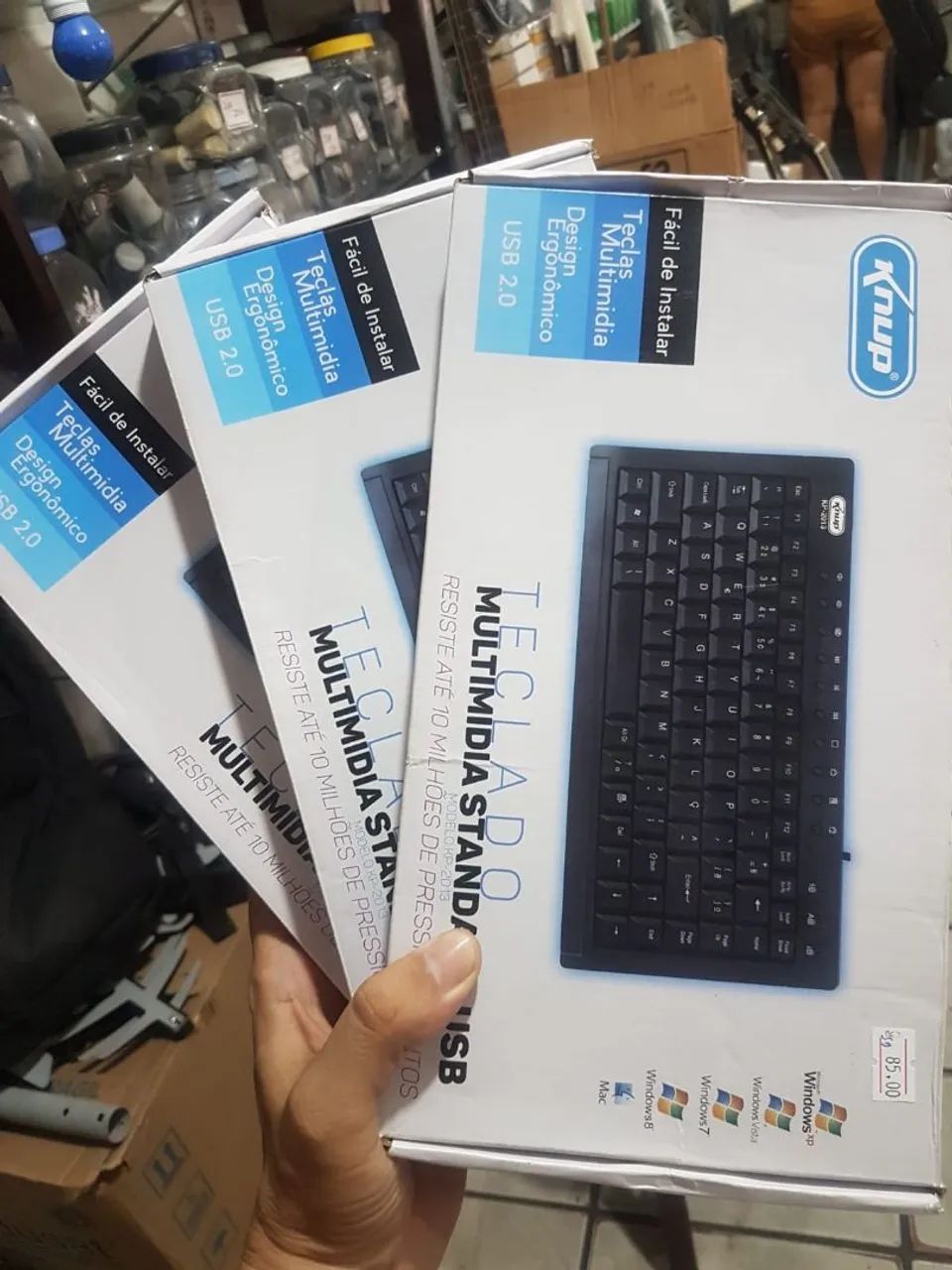 Teclado pequeno Multimídia com fio knup