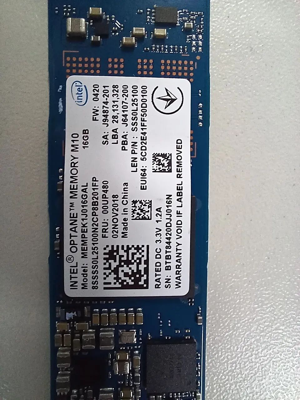 Memória Intel Optane 16GB M10