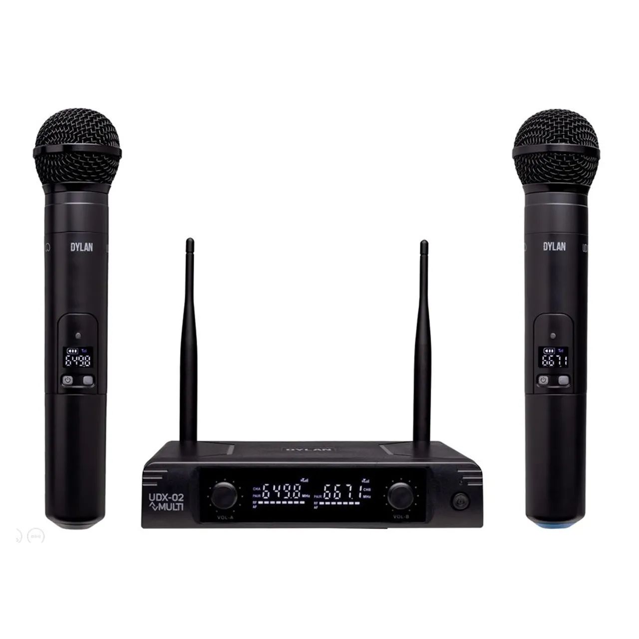 Microfone Sem Fio Dylan UDX-02 Multi com 2 Bastões - Foto 2