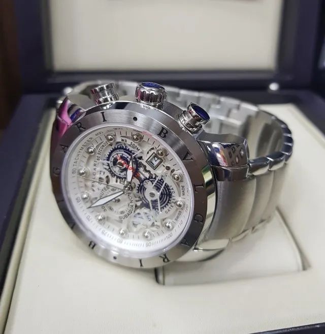 Relógio BVLGARI SKELETON FUNCIONAL MOSTRADOR BRANCO  - Foto 3