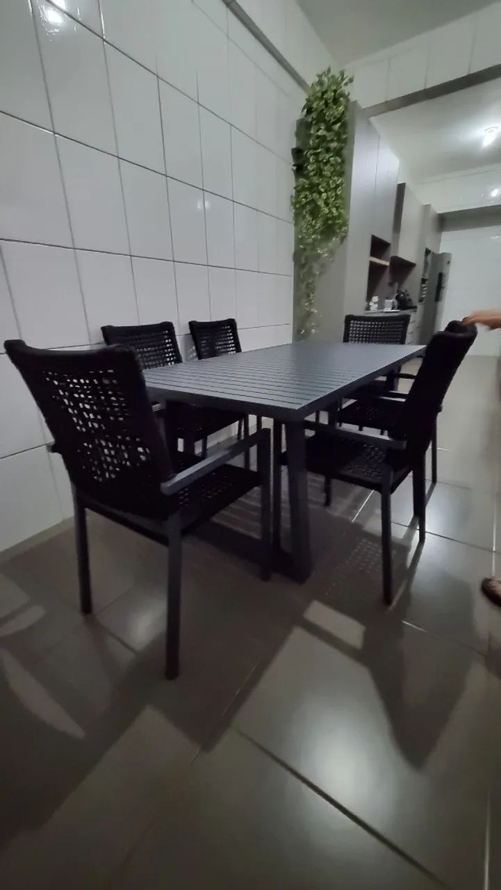 MESA ALUMÍNIO RIPADO 6 LUGARES - Foto 2