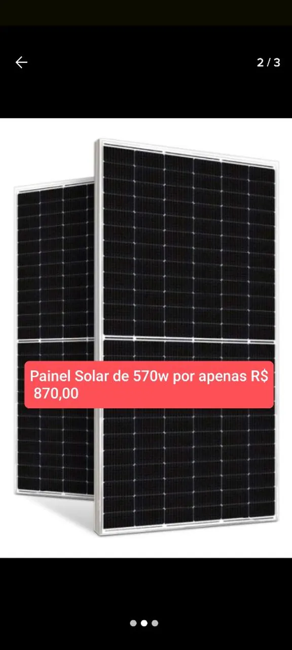 Painel Solar 570w - Energia Limpa e Econômica