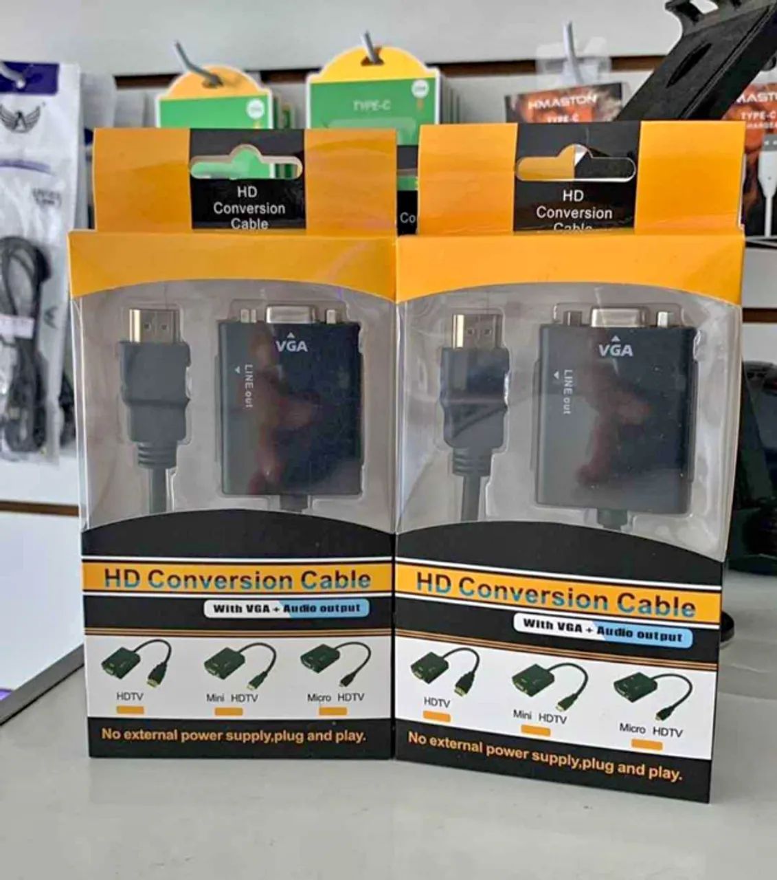 Cabo Adaptador Conversor Hdmi Para Vga Com Saída P2 De Áudio - Foto 3