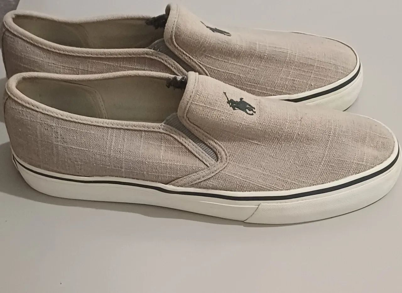 Tênis Slip On Polo Ralph Lauren Bege - Foto 3