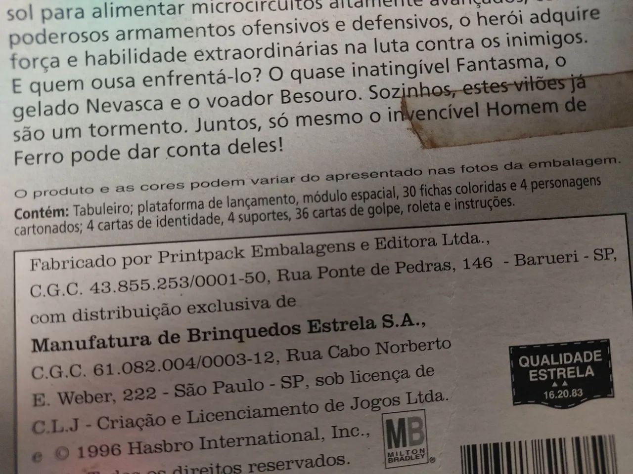 Jogo Homem de ferro estrela tabuleiro Completo - Foto 3
