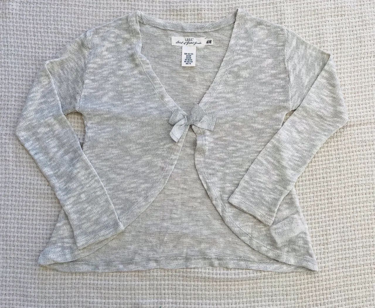 Casaquinho infantil H&M em branco e prata
