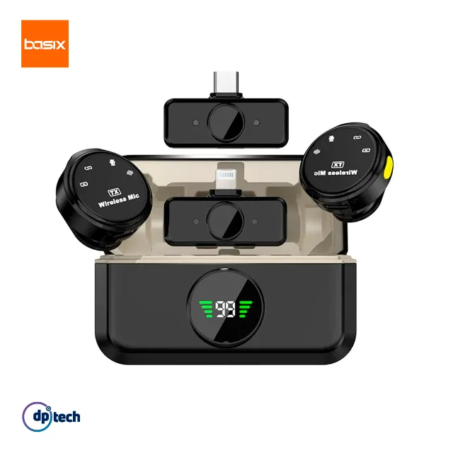 Microfone Sem Fio, com estojo, Android/iOS, 2.4G, Plug and Play -Entrega Grátis-