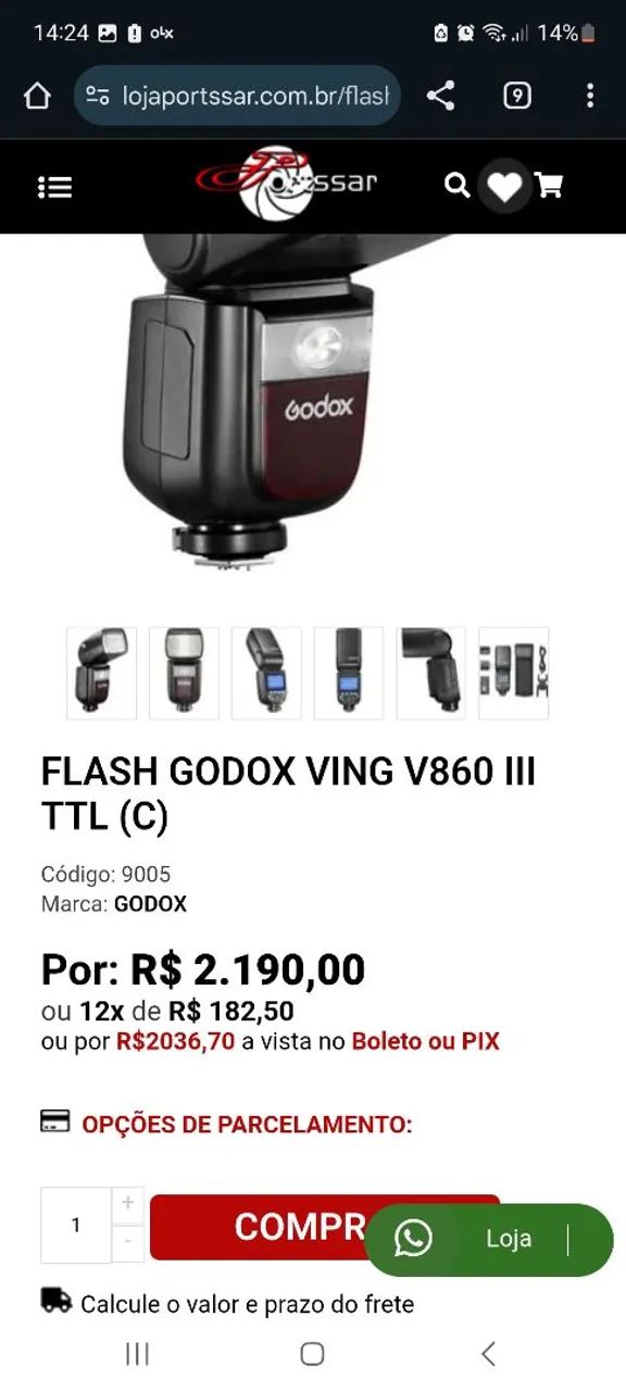 Kit de Flash Godox  ving V860III para Câmera Canon e lente Canon 50mm  - Foto 2