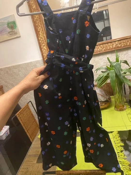 Marca: FÁBULA Macacão Infantil Floral - 4 anos - Loja Fábula Shopping Rio Design - Foto 4