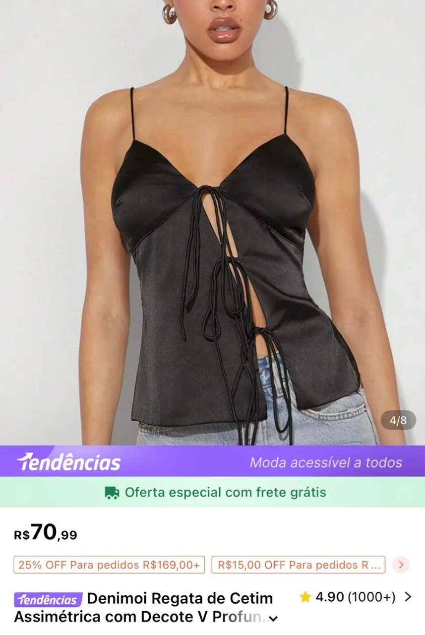 BLUSA NOVA! em cetim