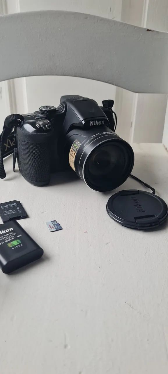 ? Nikon Coolpix P600 - Zoom 60x, Usada com Acessórios! ?