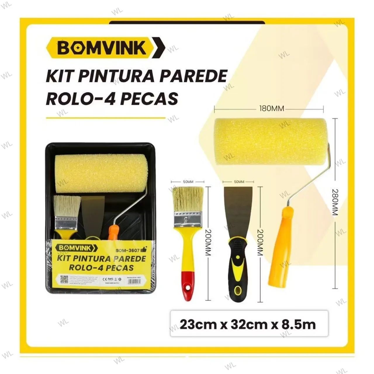 Kit Pintura Parede Rolo 4 Peças
