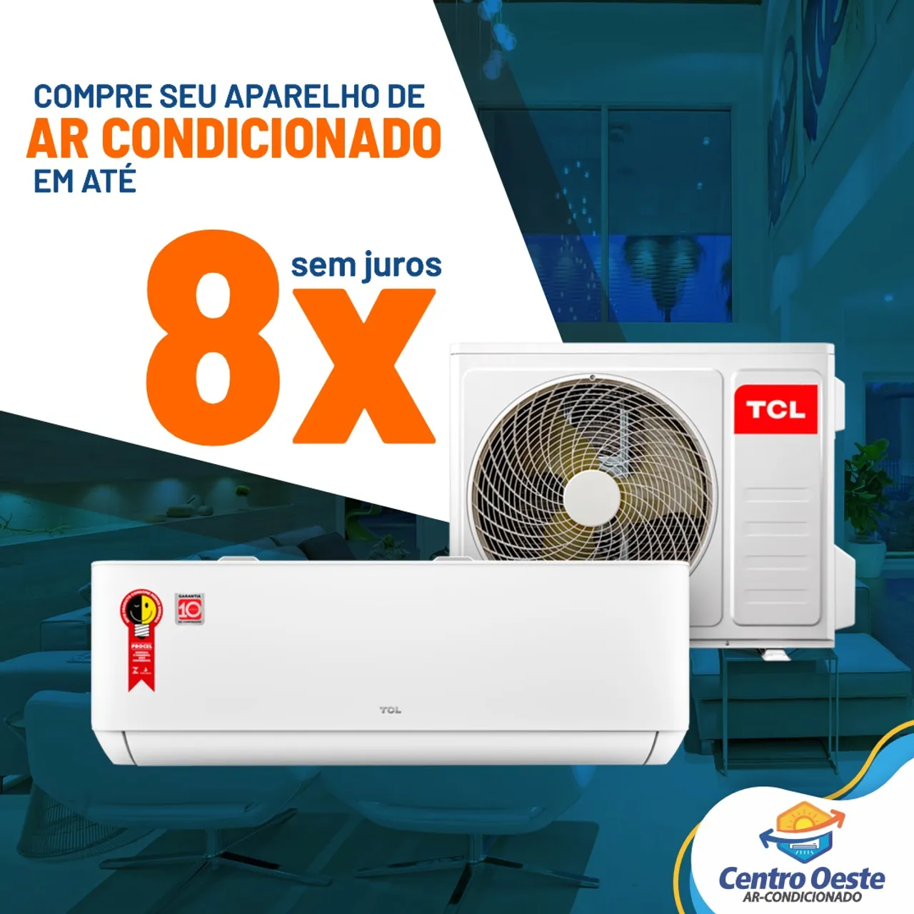Ar condicionado split inverter 12000 btus novo na caixa tcl