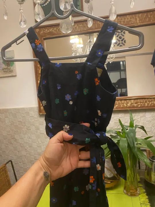 Marca: FÁBULA Macacão Infantil Floral - 4 anos - Loja Fábula Shopping Rio Design - Foto 5