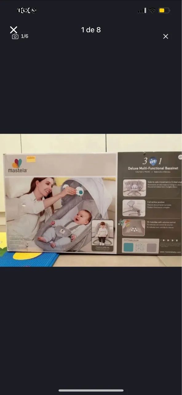 Cadeira de balanço infantil Mastela Nova na caixa