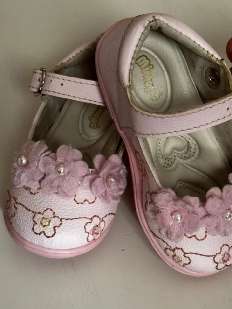 sapato feninino tam 17 bebe com detalhes cor rosa - Foto 3