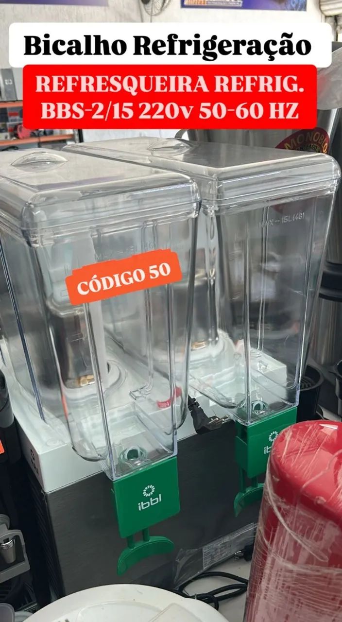 REFRESQUEIRA REFRIG 15 LITROS 2 RESERVATORIOS NOVA