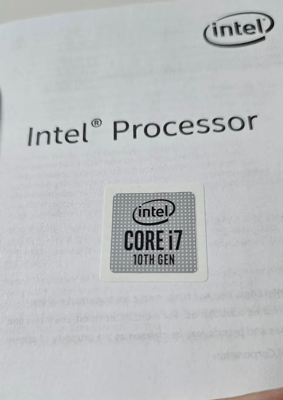 Adesivo Intel i7 10th Original.