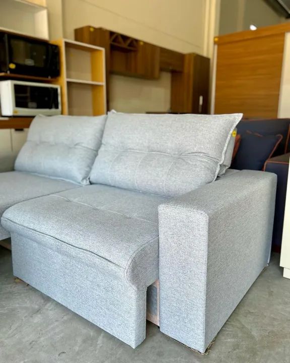 Sofá de canto cinza claro64706688366721120