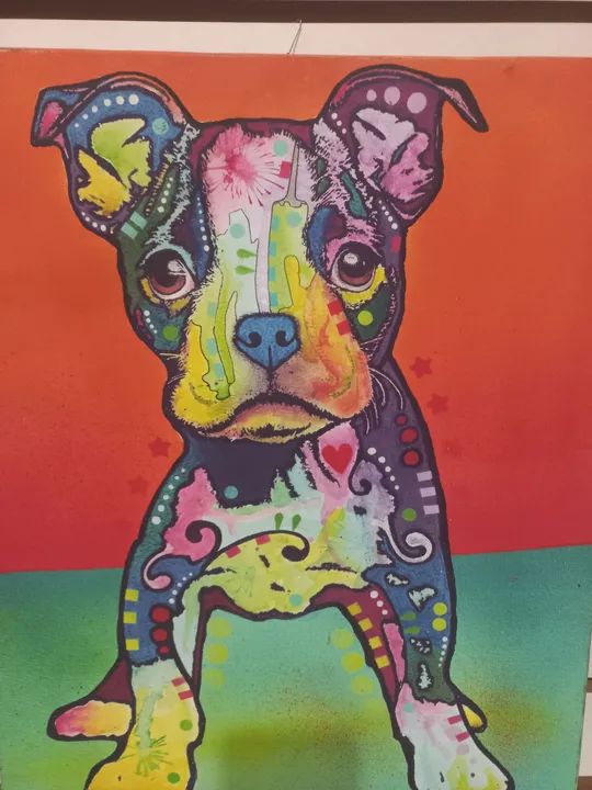 Quadro de Bulldog Francês Colorido - Foto 2