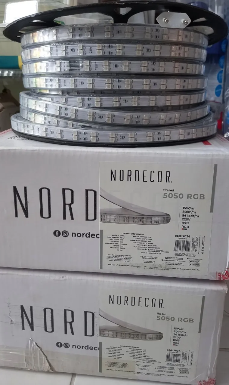 Fita LED RGB com controle remoto 220v Nordecor