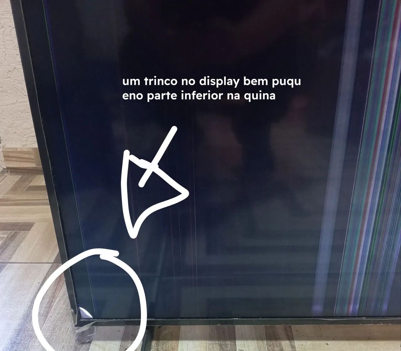 Tv Samsung the Frame 55 polegadas com defeito tela  display - Foto 3