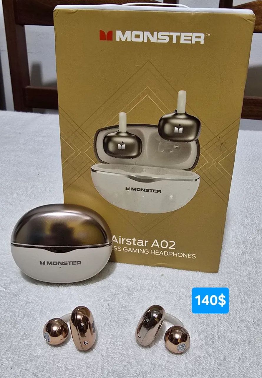 Fone de ouvido Bluetooth da Monster Airmars A02 original 