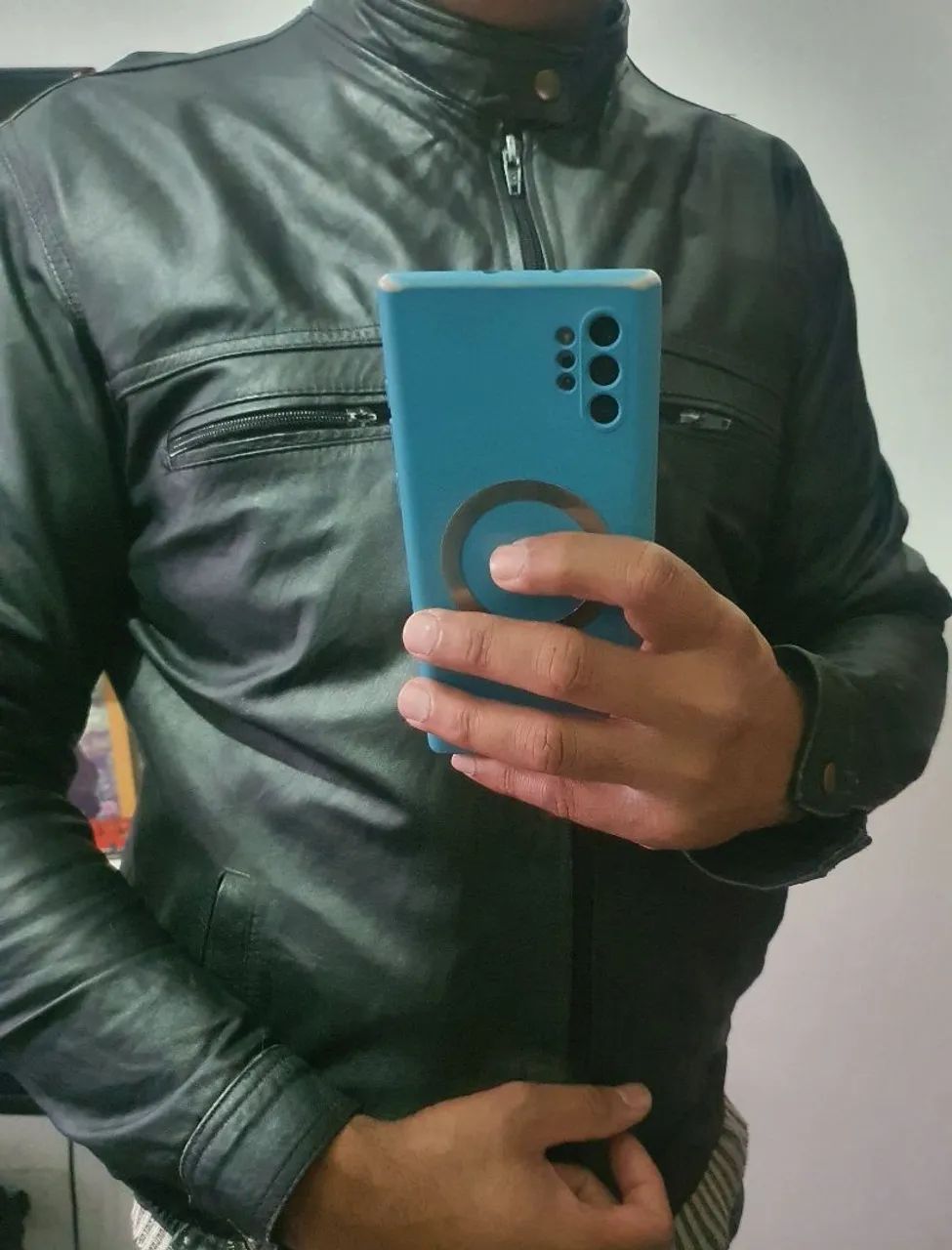 Jaqueta de couro legítimo slim - Foto 4
