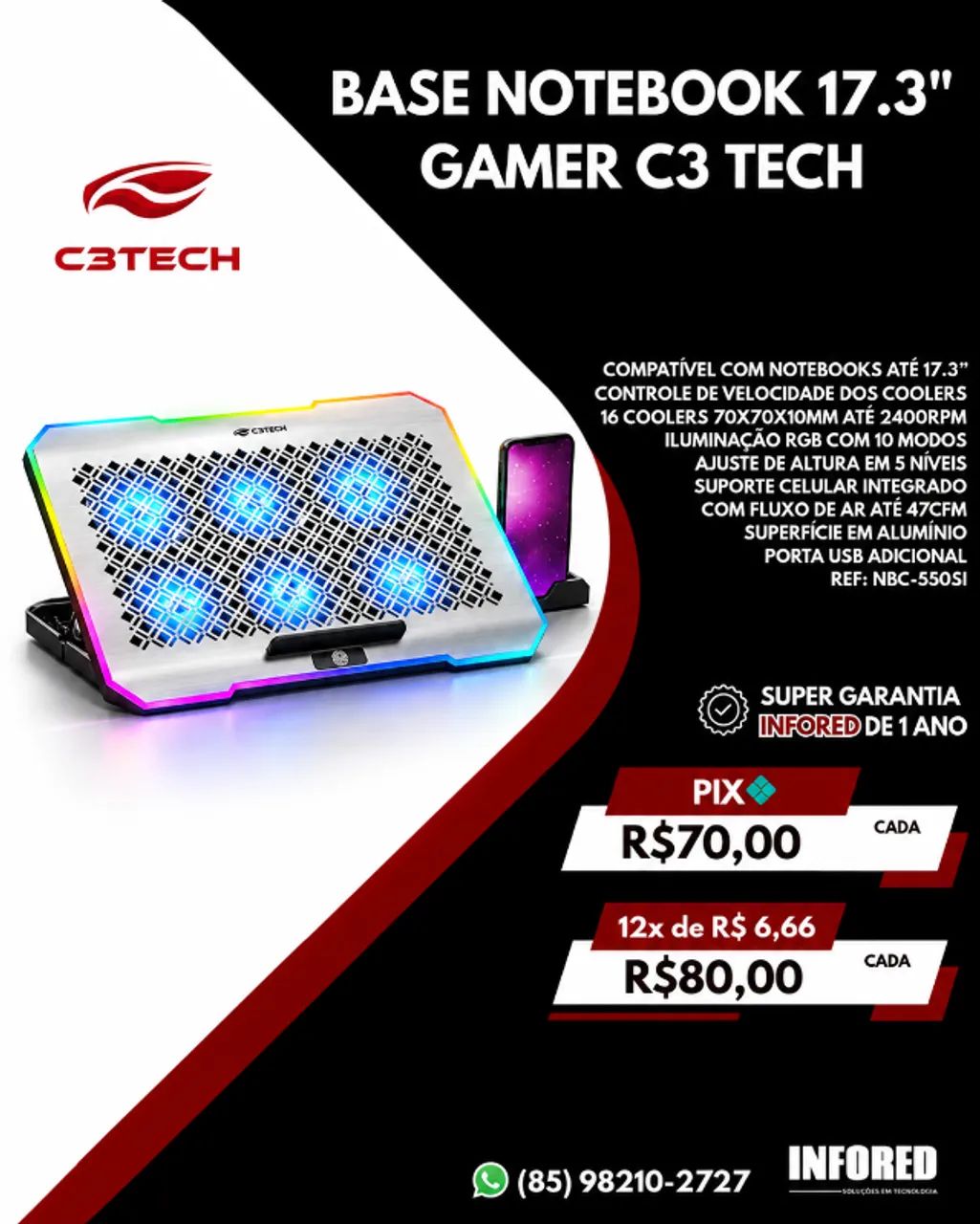 Bases para Notebook C3Tech - Foto 5