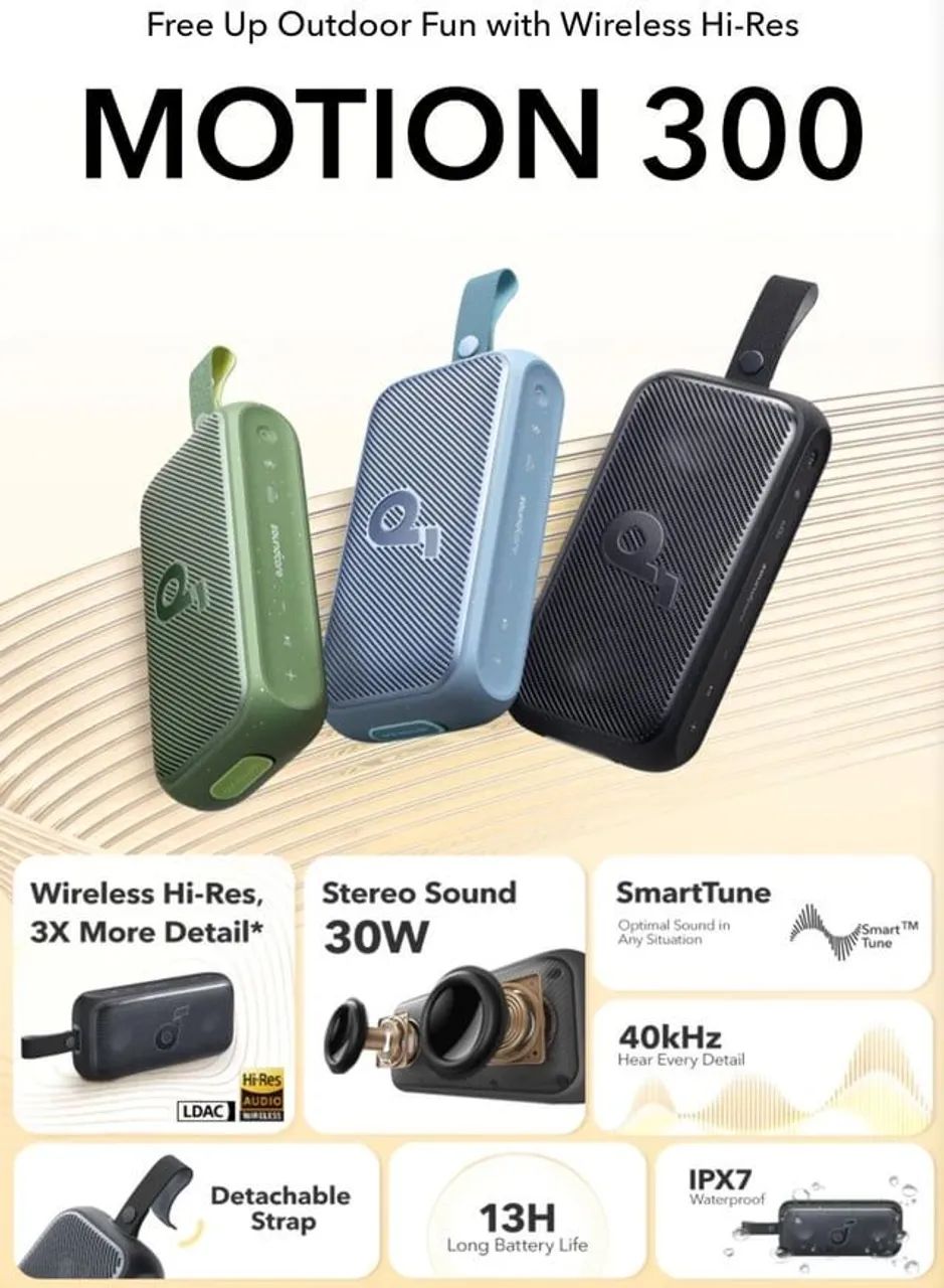 Caixa de som bluetooth anker soundcore motion 300 - Aparelhos de