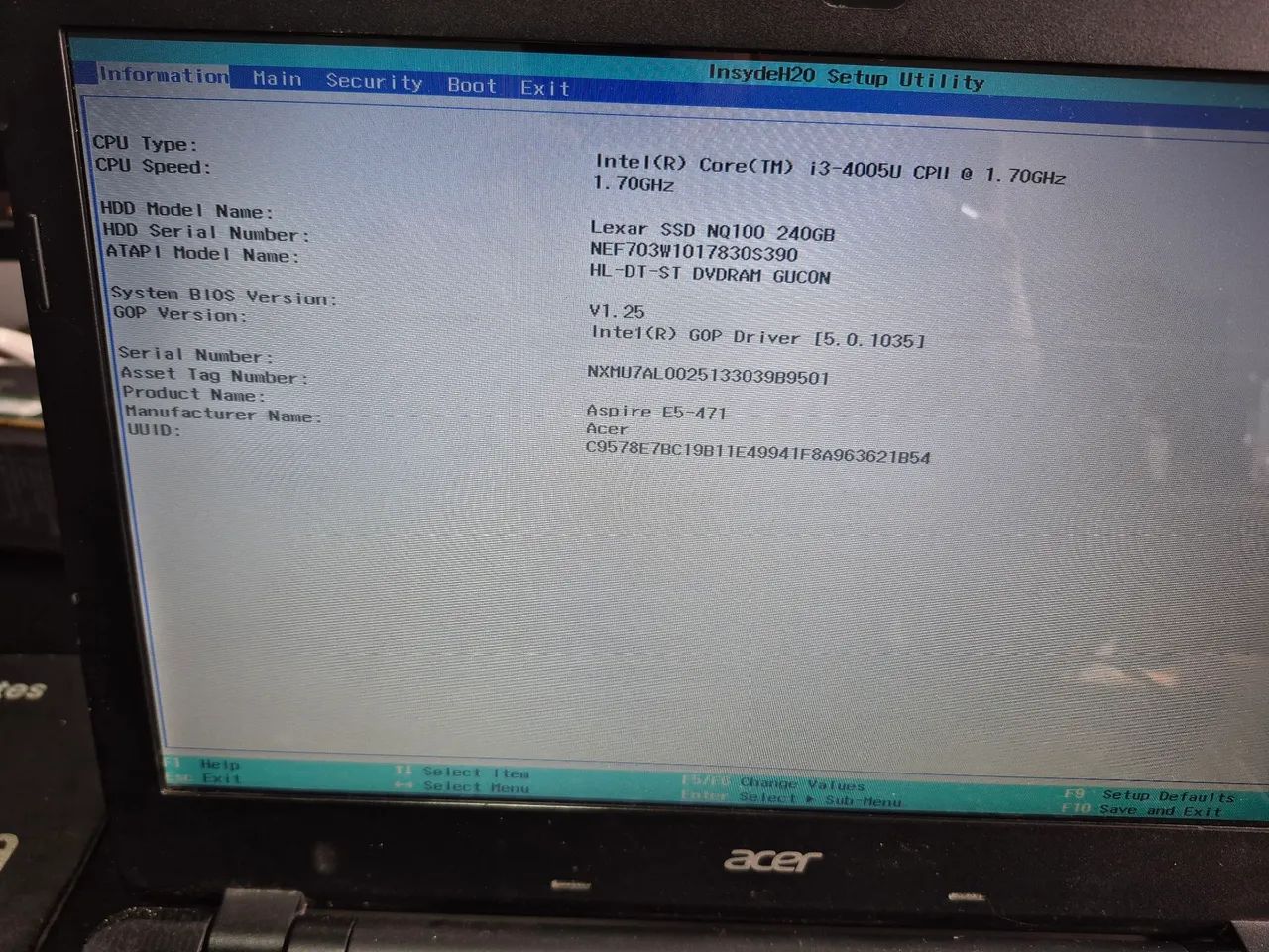 Notebook Acer Aspire E 14