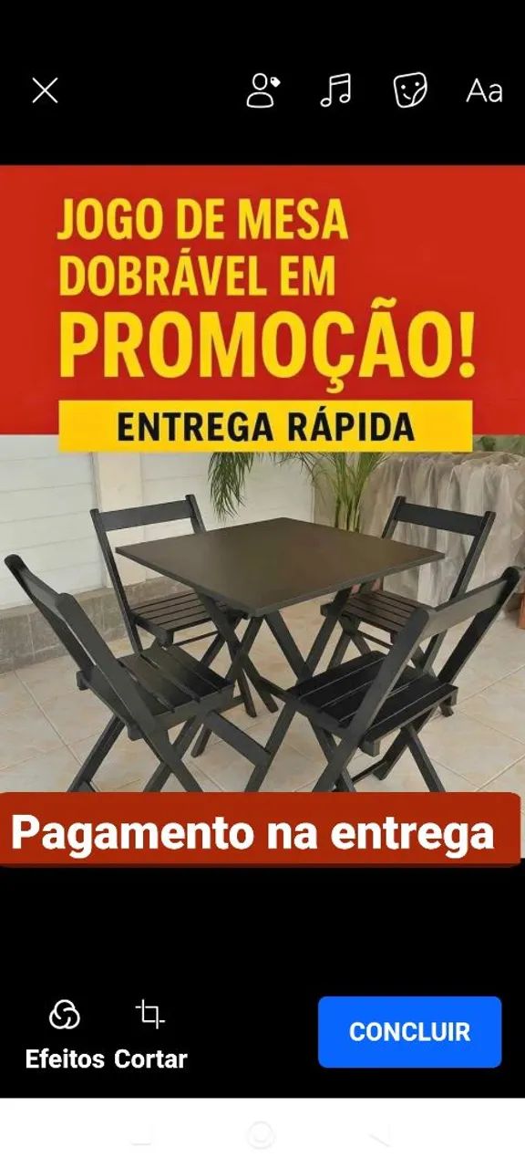 Mesas e cadeiras dobrável 