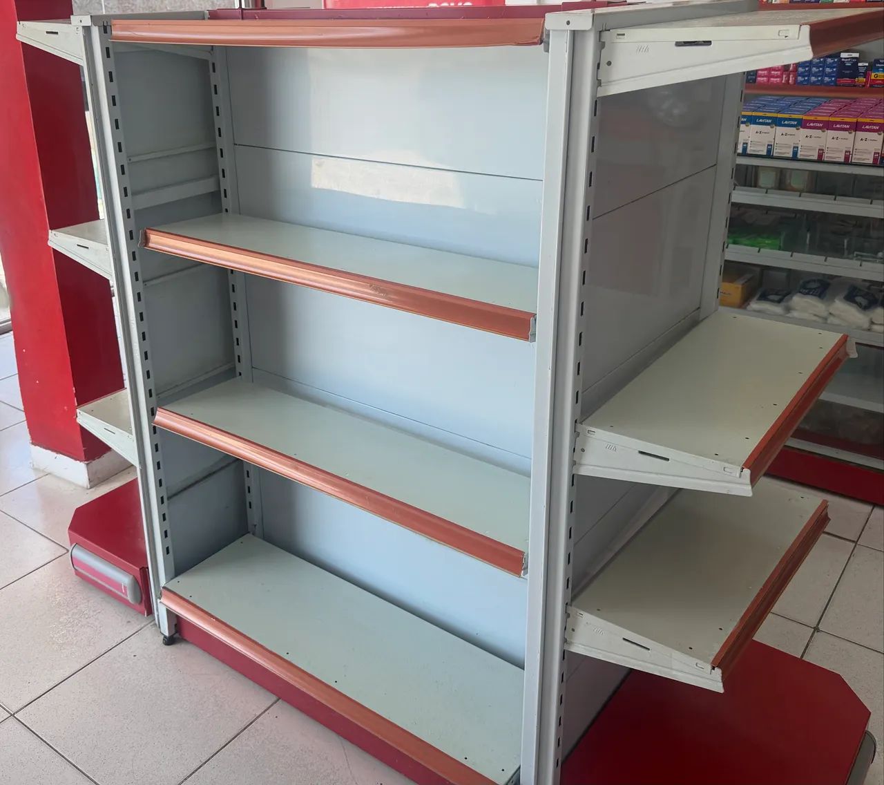 Gôndola central de aço para farmácia/ mercado/ loja - Foto 4