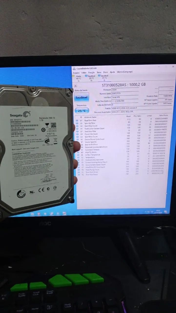 HD Seagate 1TB - 100% Saudáveis e Testados - Foto 2