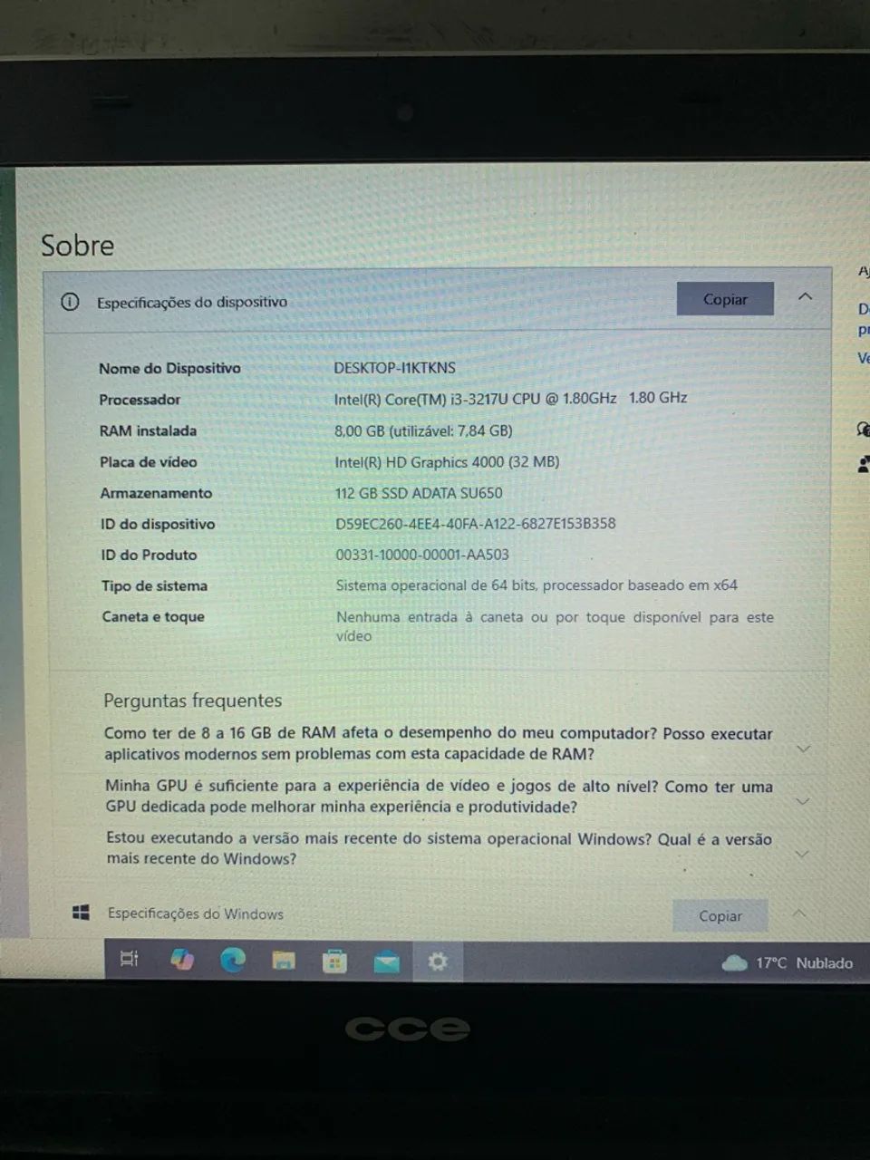 Notebook CCE ssd 120 gb 8 gb ram - Foto 5