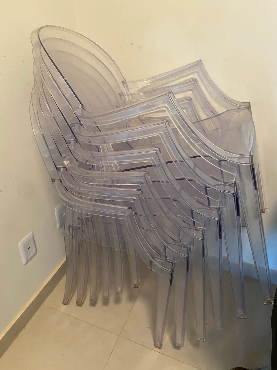 Cadeira Transparente Louis Ghost De Jantar Design Com Braço - Foto 5