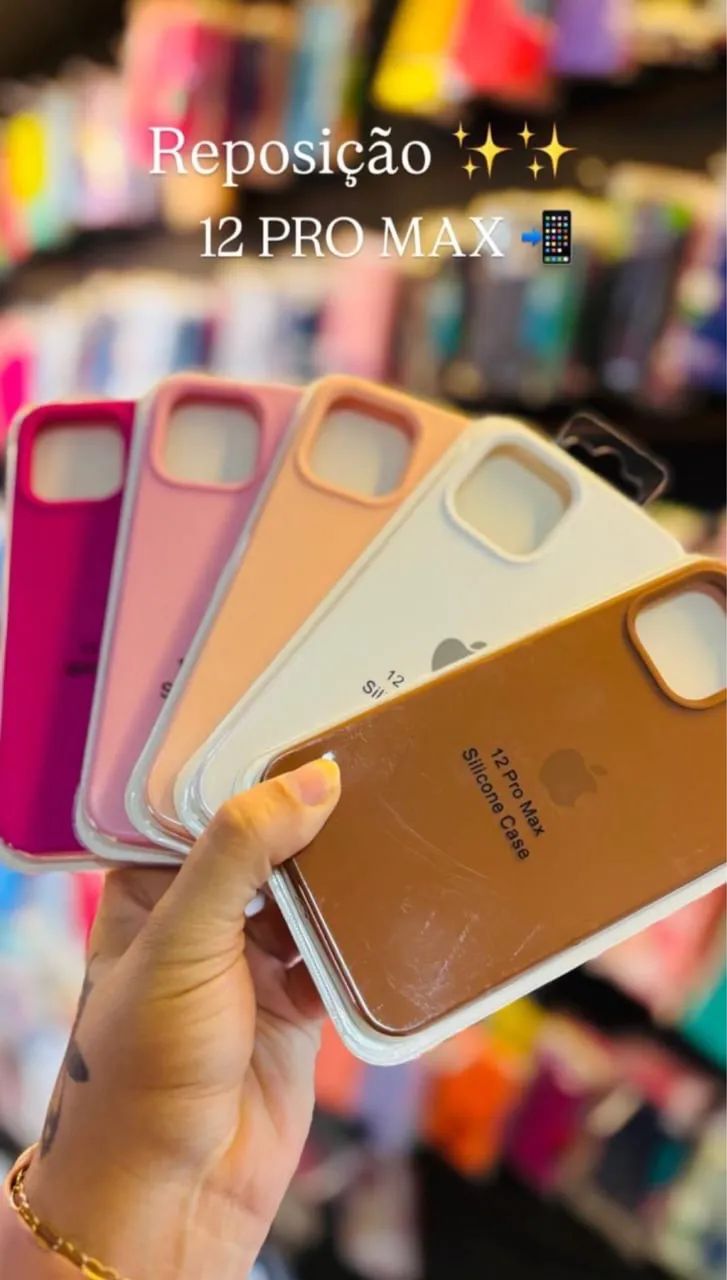 Cases de Silicone para iPhone 12 Pro Max e 13 Pro Max 
