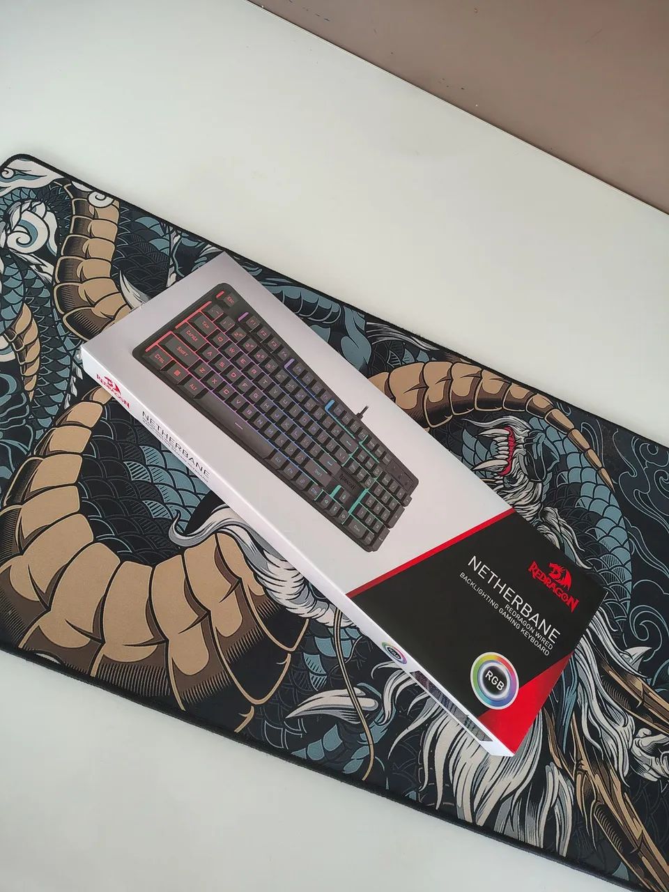 Mouse PAD e teclado red dragon nether Bane