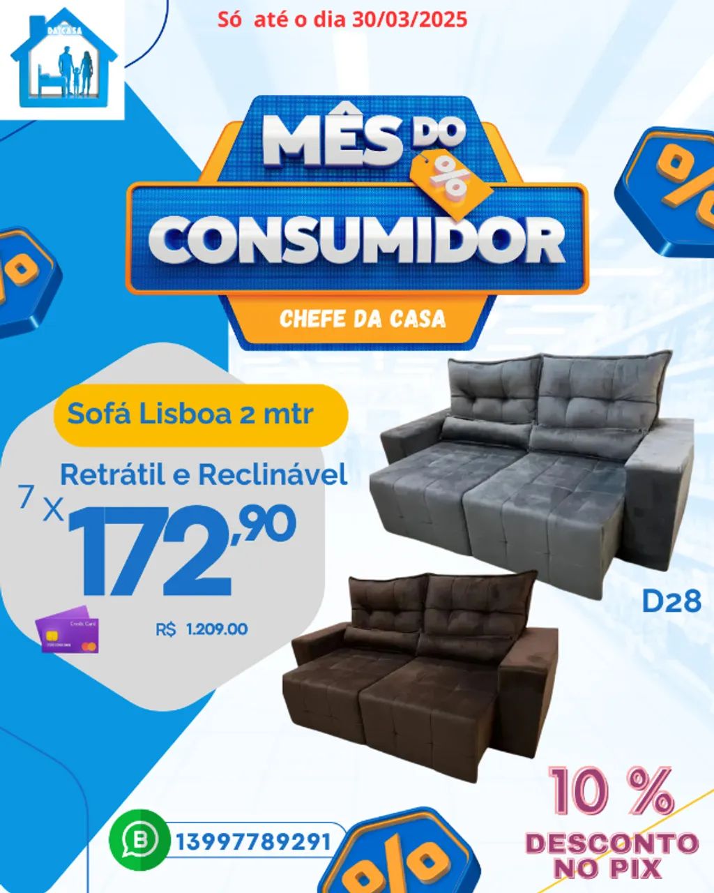 Sofá Retrátil Direto da fábrica 