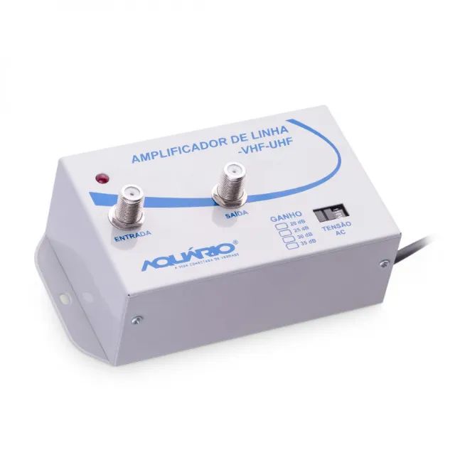 Amplificador de Linha Aquário 25db Para TV Digital Hdtv UHF / VHF / CATV
