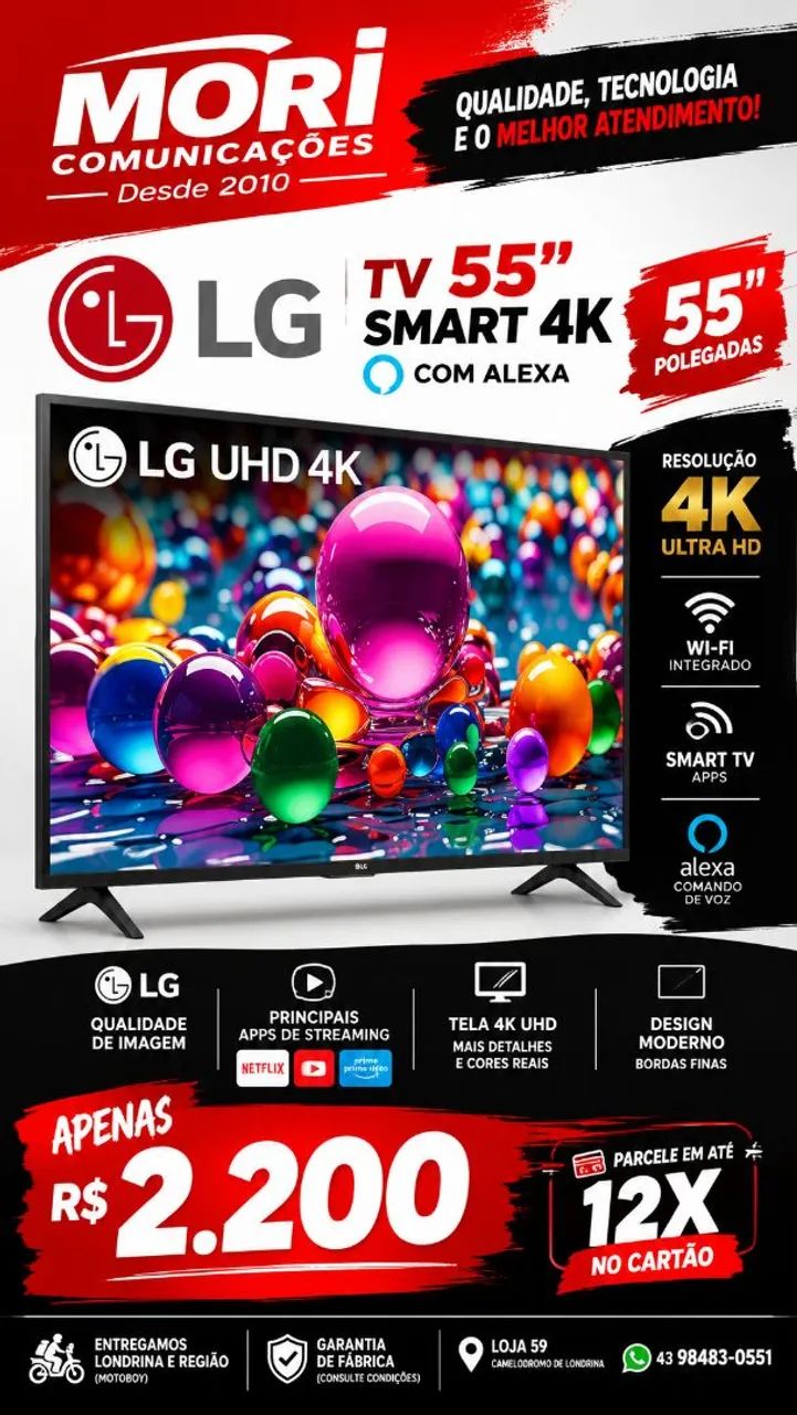 Tv LG 55 e 50 polegadas Smart 4k novas lacradas 