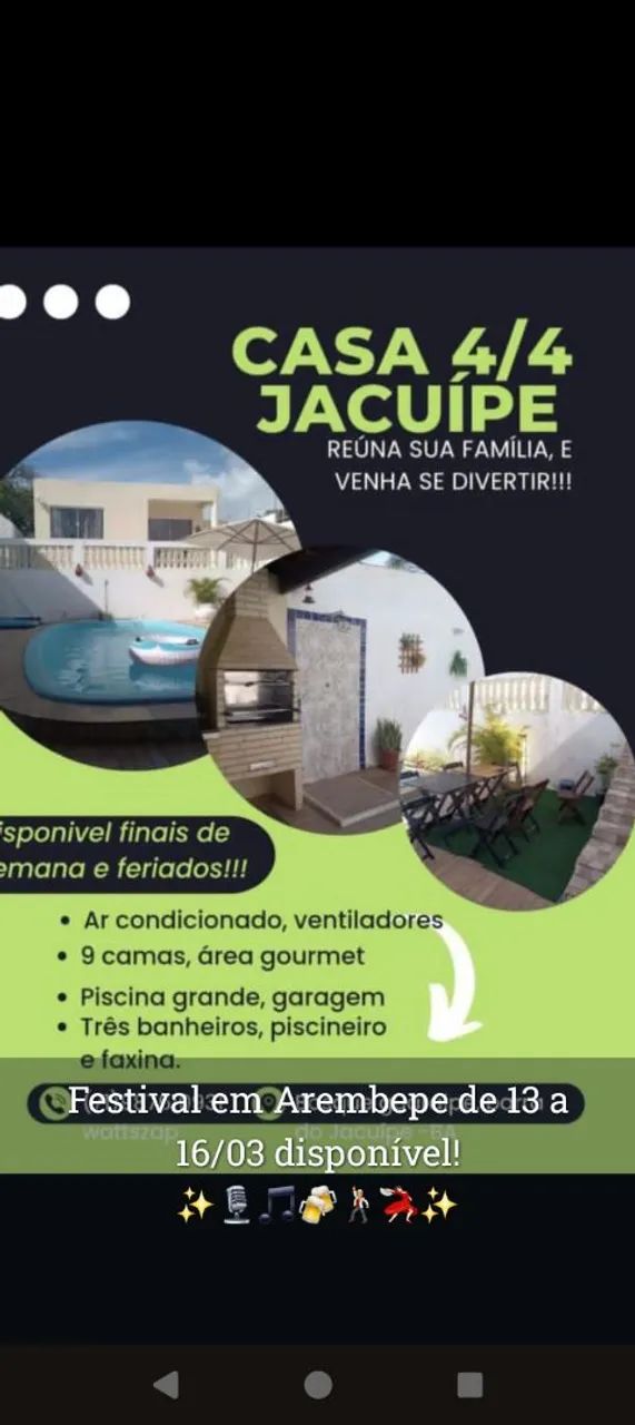 Casa 4/4 aluguel veraneio barra do Jacuípe  - Foto 8